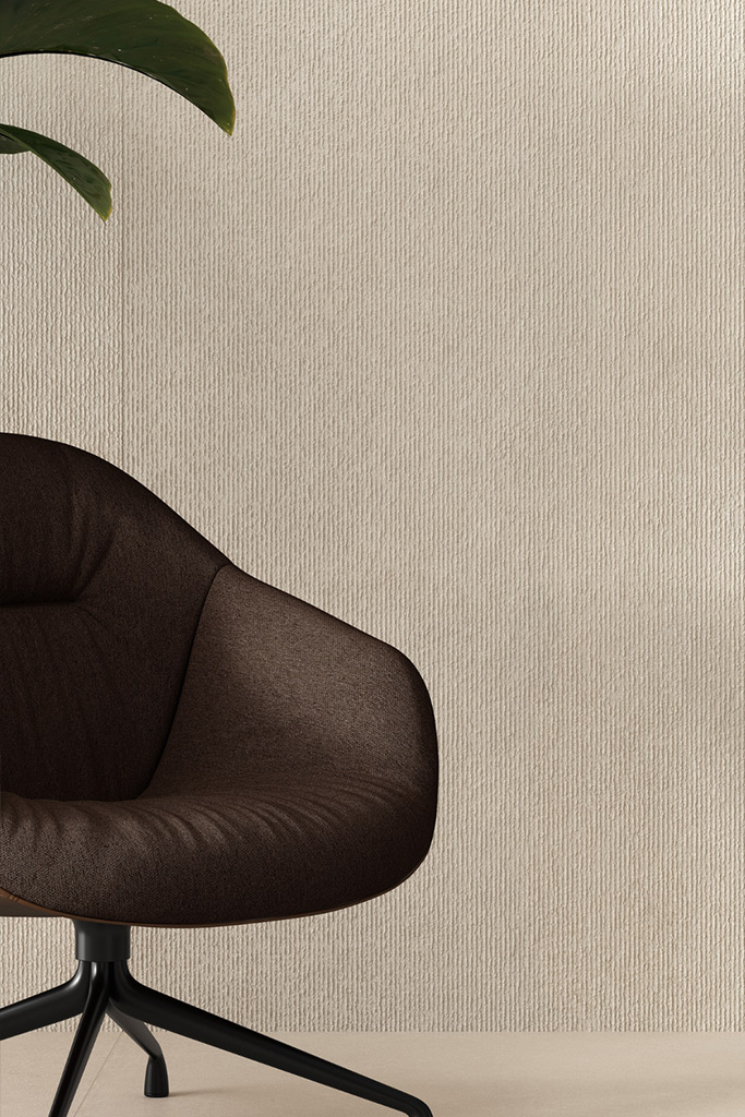 Close-up of fine Riga tile texture in warm beige showing subtle surface variation and low-reflective character
